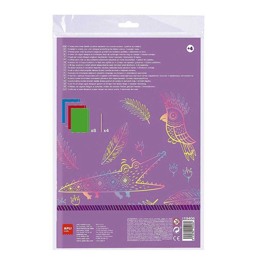 Papeler A Apli Cartulinas | L Minas Color Rascar Multicolor Magic Scratch Bl Ster 8 Unidades