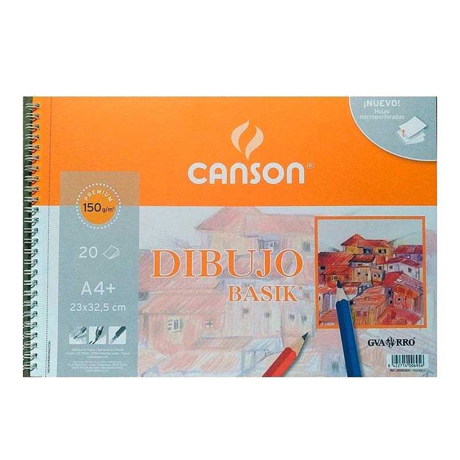 Papeler A Canson | Bloc De Dibujo Basik A4 20 Hojas 150 Gr. Sin Recuadro