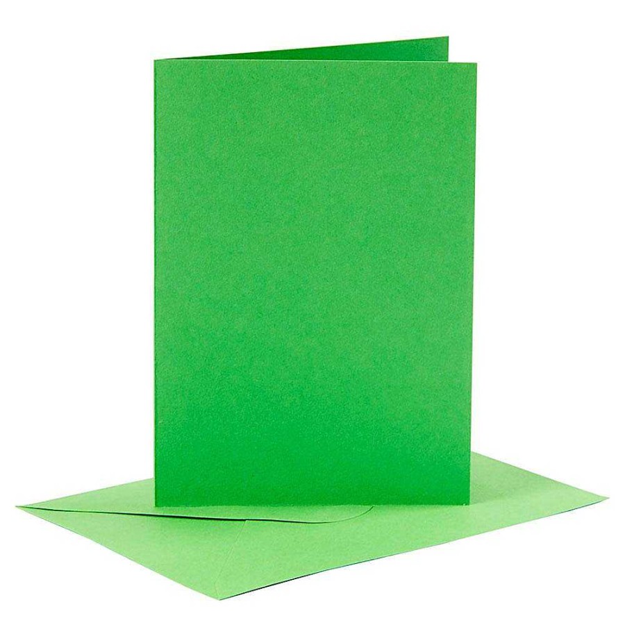 Papeler A Creativ Company Cartulinas | Tarjeta 10,5X15Cm Y Sobre 11,5X16,5Cm Color Verde Set 6 Unidades