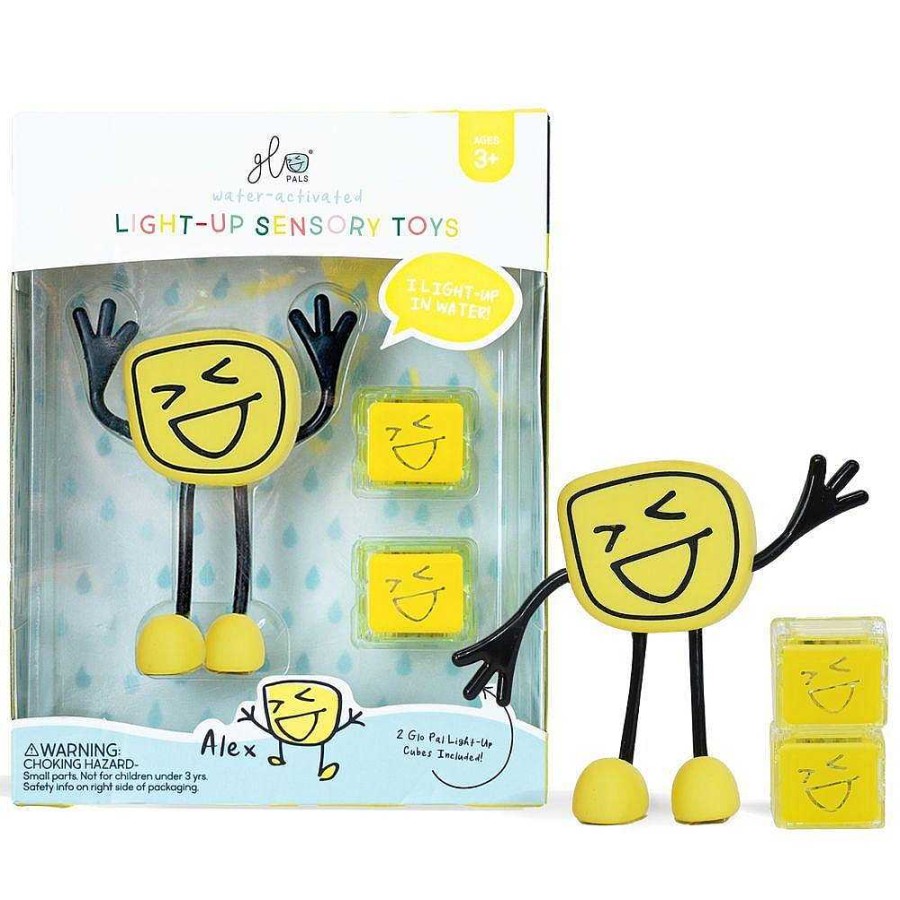 Juguetes Glopals Estimulaci N Sensorial | Set Personaje Alex Y 2 Cubos Amarillos Con Luz Glo Pals