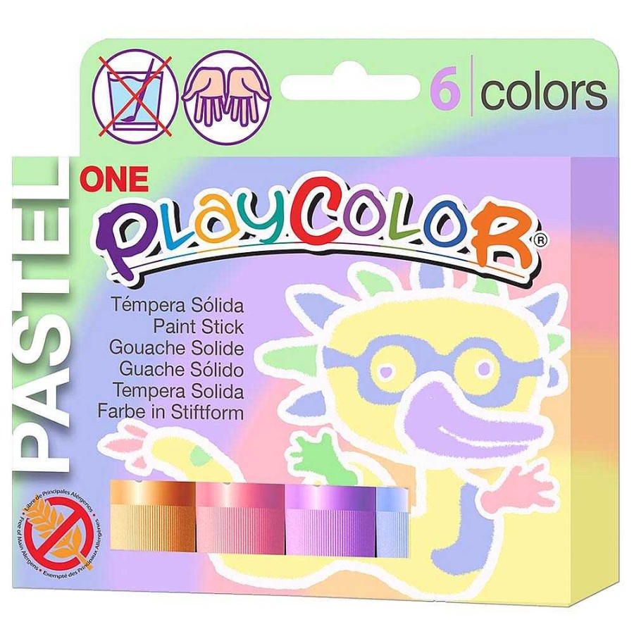 Papeler A Instant Pinturas Y Accesorios | T Mpera S Lida Playcolor One Pastel 6 Colores