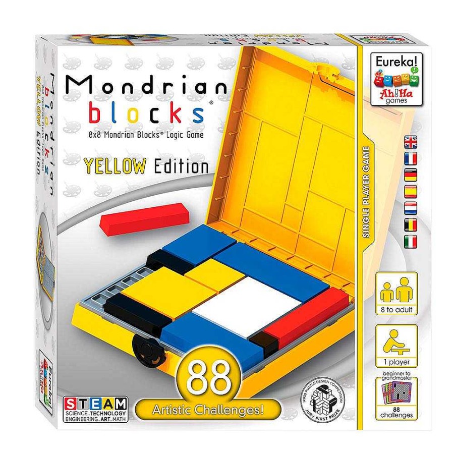 Juguetes Eureka Ah-Ha Games | Mondrian Blocks Edici N Amarilla Juego De L Gica