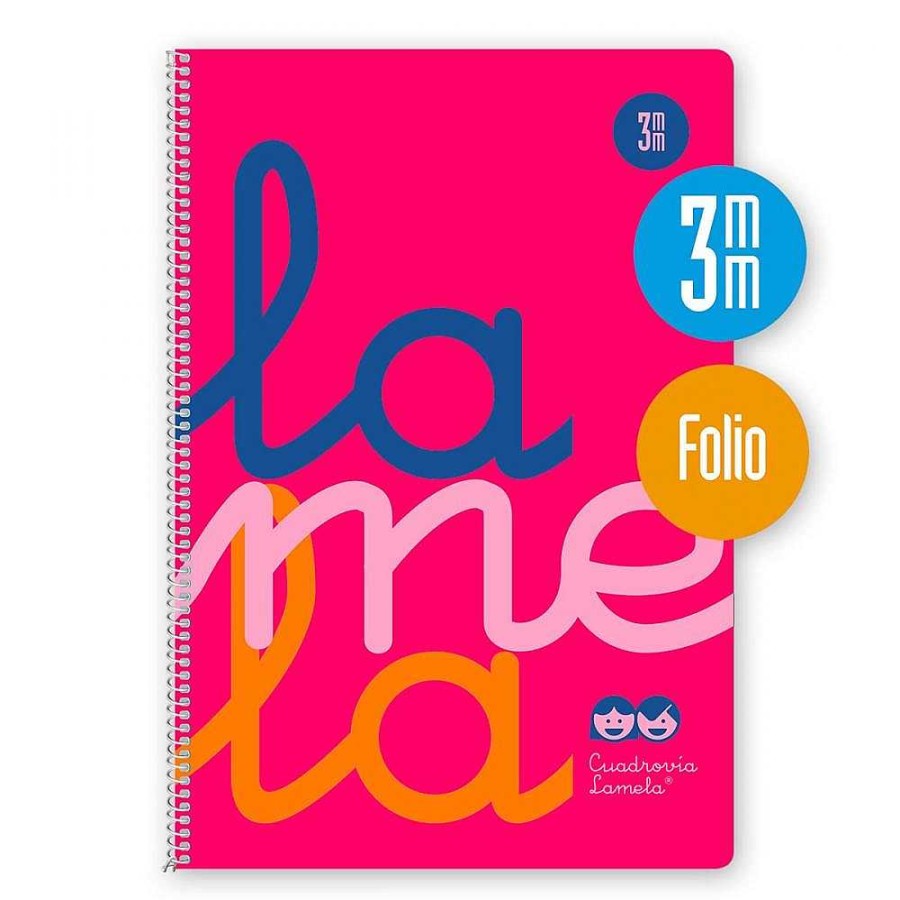 Papeler A Lamela Cuadernos Lamela | Bloc Cuadrov A Lamela Folio 3Mm. 80 Hojas Rosa Fl Or