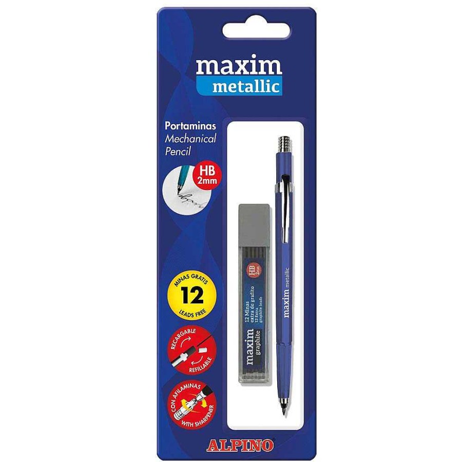 Papeler A Alpino | Portaminas Maxim Metallic 2Mm Hb Bl Ster 1Ud.