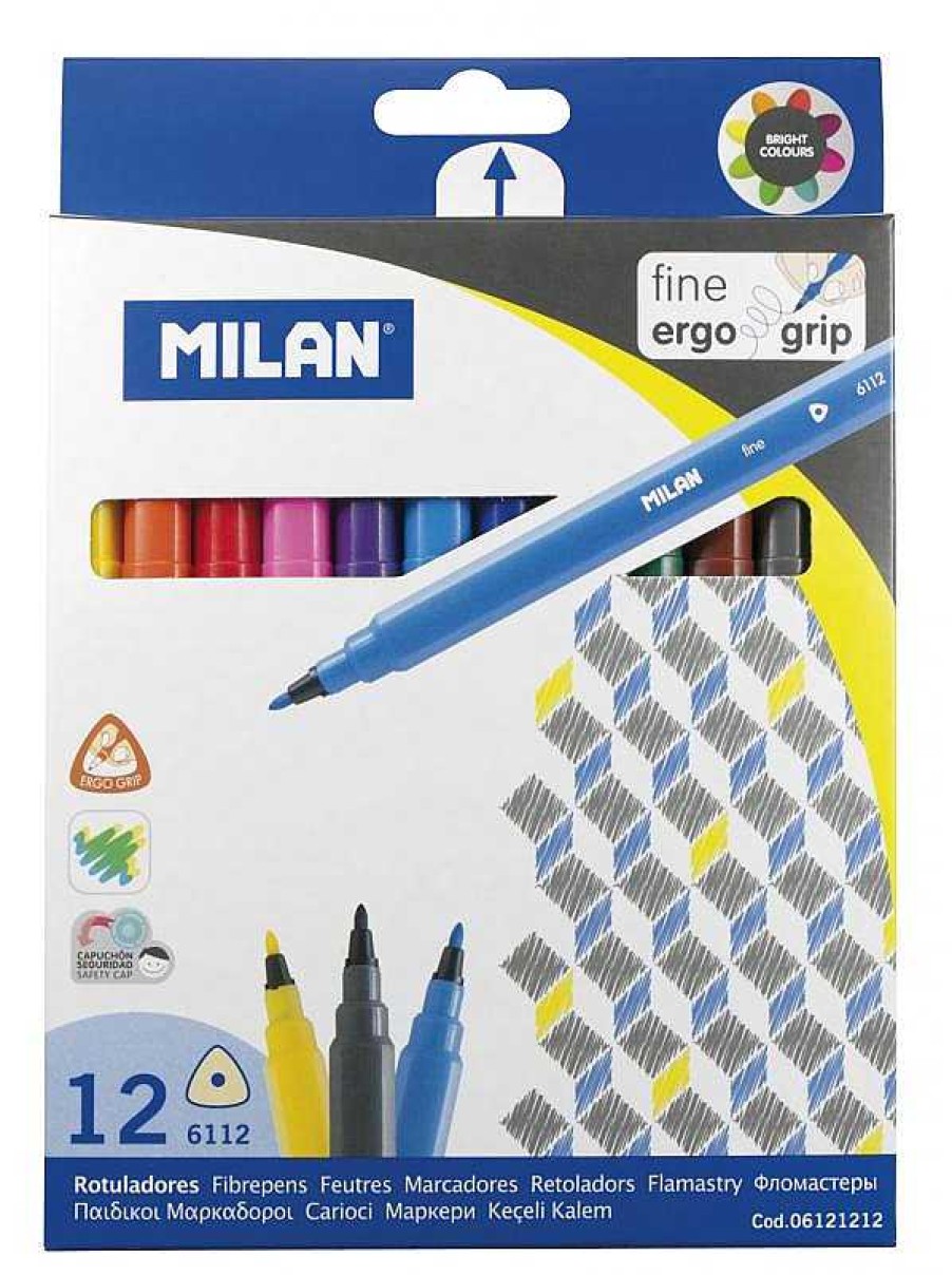 Papeler A Milan | Rotulador Triangular 12 Colores Milan