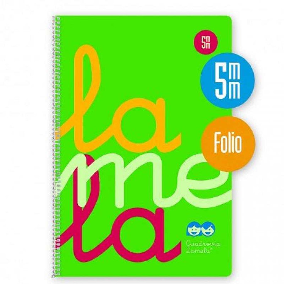 Papeler A Lamela Cuadernos Lamela | Bloc Cuadrov A Lamela Folio 5Mm. 80 Hojas Verde Fl Or