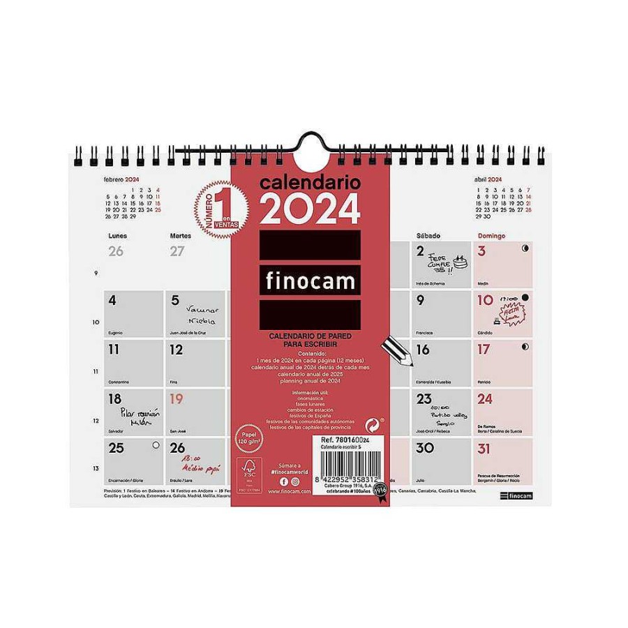 Papeler A Finocam | Calendario Pared Escribir S 2024