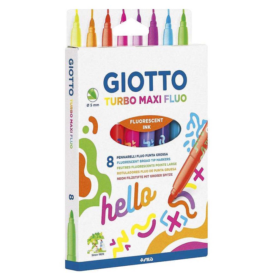 Papeler A Fila | Rotulador 8 Colores Turbo Maxi Fl O Giotto