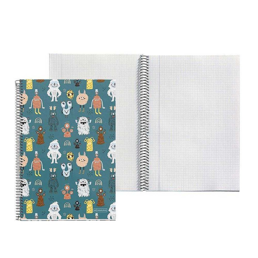 Papeler A Miquel rius Cuadernos Escolares | Bloc Folio Cuadro 4Mm. 80 Hojas Little Monster