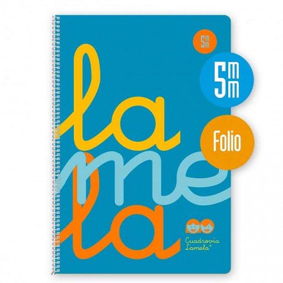 Papeler A Lamela Cuadernos Lamela | Bloc Cuadrov A Lamela Folio 5Mm. 80 Hojas Azul Fl Or