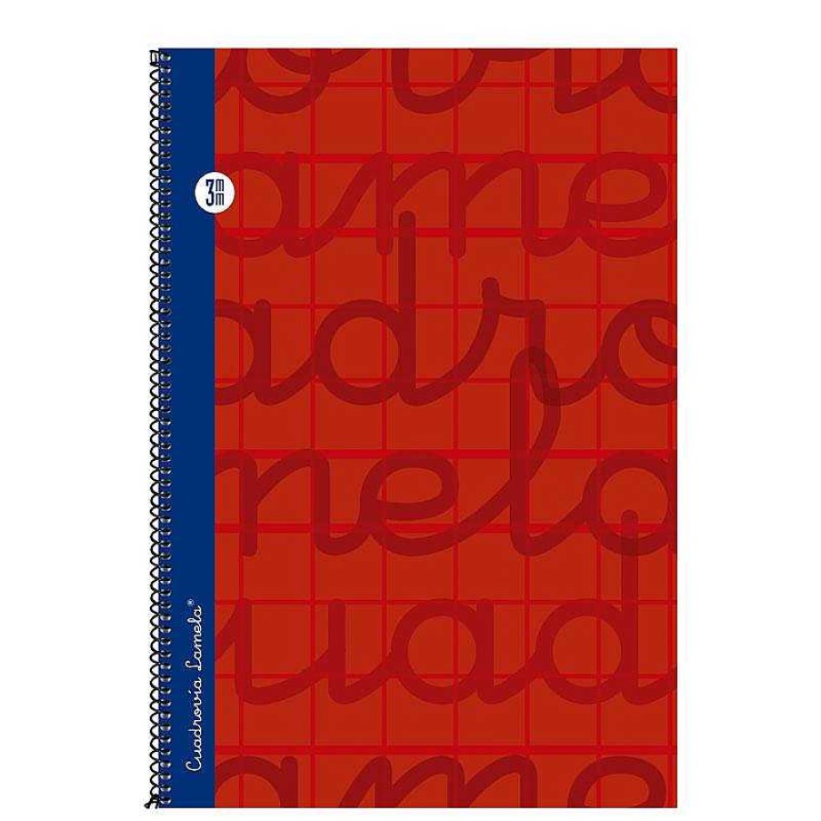 Papeler A Lamela Cuadernos Lamela | Bloc Cuadrov A Lamela Folio 3Mm. 80 Hojas Rojo Tapa Dura