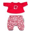 Juguetes Lilliputiens Mu Ecos Y Peluches | Pijama Rojo Para Mu Eco De 36Cm.