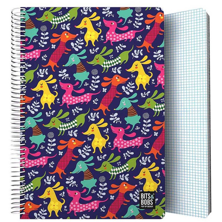 Papeler A Grafoplas Cuadernos Escolares | Bloc Folio Cuadro 4Mm. 80 Hojas Dogs Party Bits And Bobs