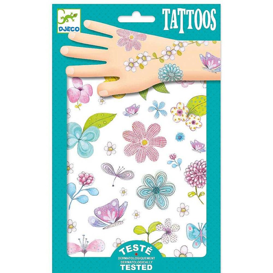 Juguetes Djeco Profesiones Y Disfraces | Tatuajes Flores Campestres Set 2 Hojas