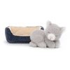 Juguetes Jellycat Mu Ecos Y Peluches | Peluche Gato Durmiendo Con Camita 10X15Cm