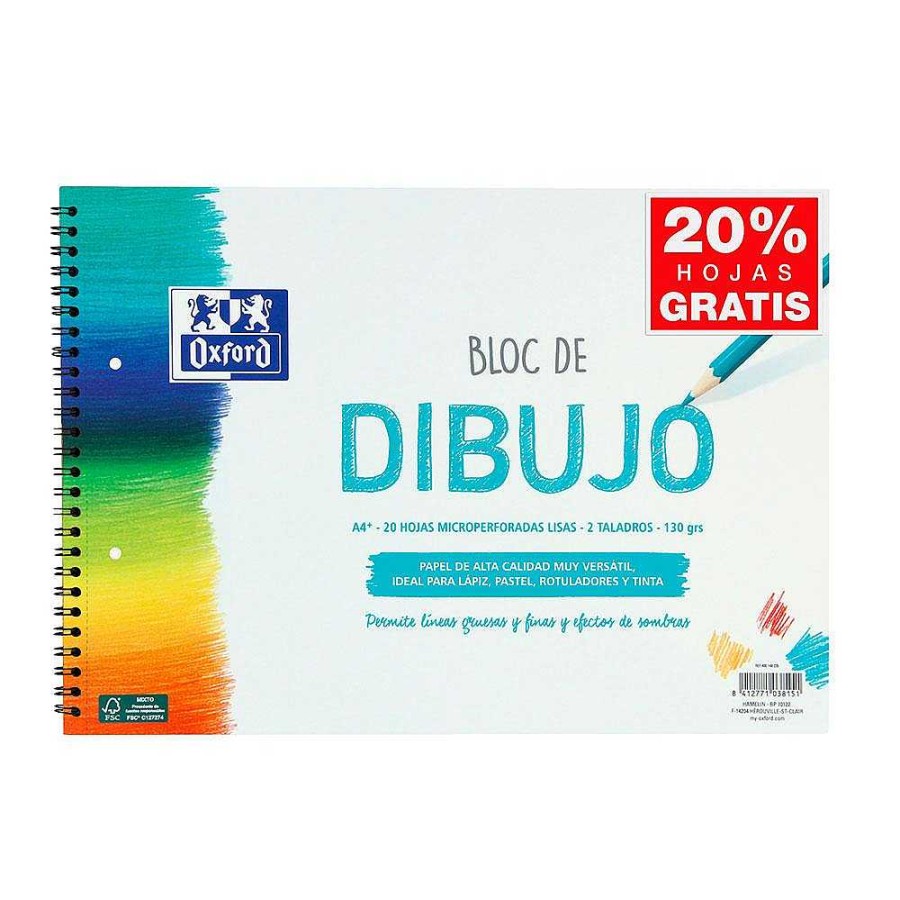 Papeler A Oxford | Bloc Dibujo A4 Liso 2 Taladros 20Hj 130Gr Oxford