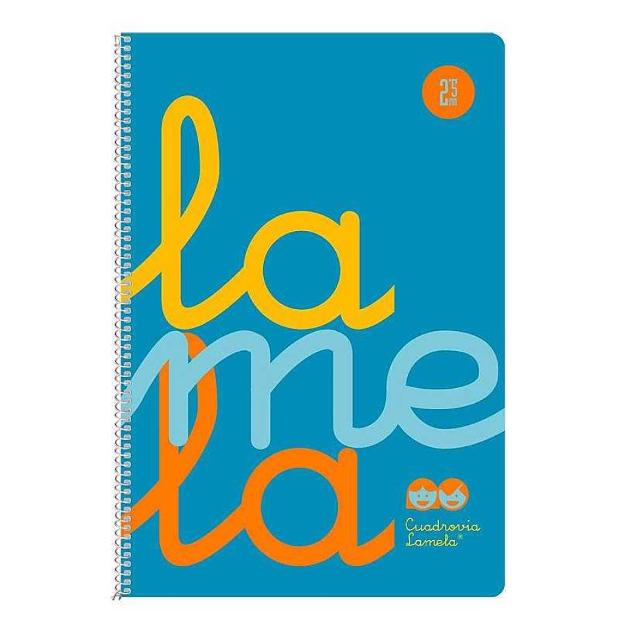 Papeler A Lamela Cuadernos Lamela | Bloc Cuadrov A Lamela Folio 2,5Mm. 80 Hojas Azul Fl Or