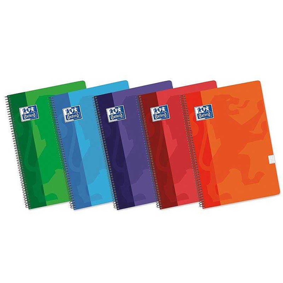 Papeler A Oxford Cuadernos Escolares | Bloc A4 Cuadro 4Mm. 80 Hojas Tapa Blanda Colores B Sicos Oxford Classic