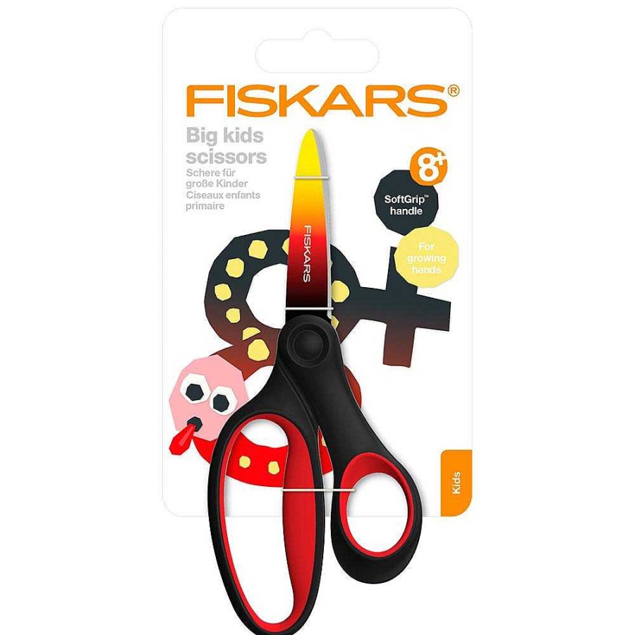 Papeler A Fiskars Papeles Especiales | Tijeras Infantiles Softgrip 15Cm Rojo Y Negro