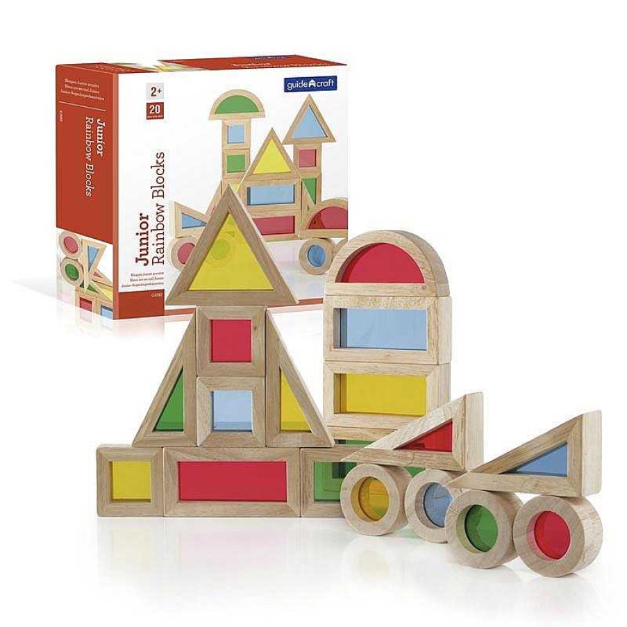 Juguetes Guidecraft | Construcci N Bloques Junior Arco Iris 20 Piezas