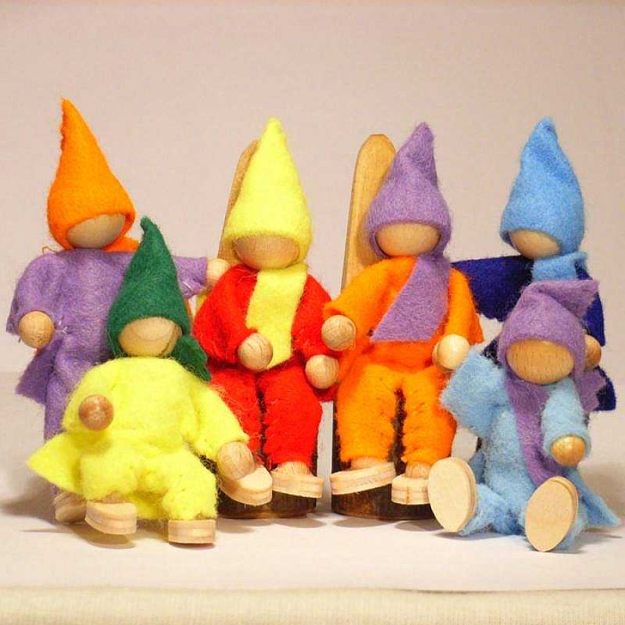 Juguetes Magic Wood Mu Ecos Y Peluches | Set 6 Figuras Elfos Colores