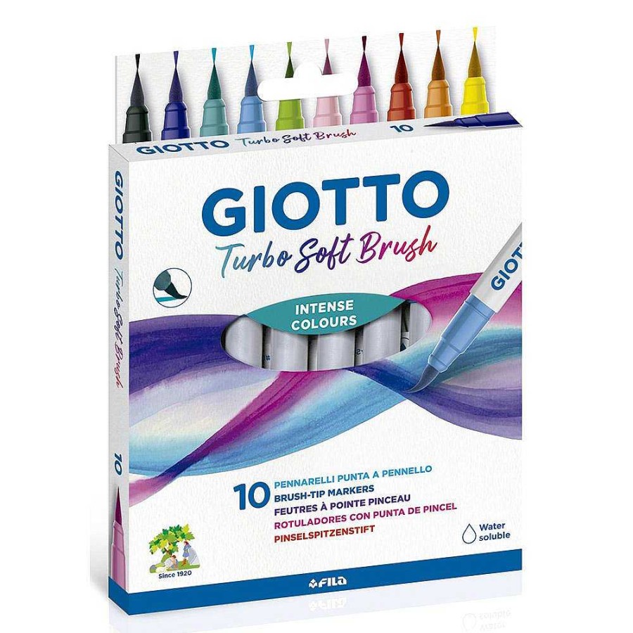 Papeler A Fila | Rotulador Punta Pincel 10 Colores Giotto Turbo Soft Brush