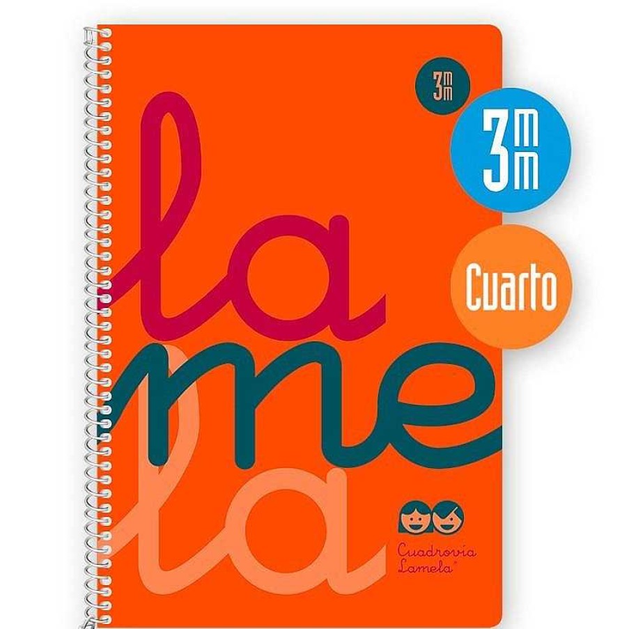 Papeler A Lamela Cuadernos Lamela | Bloc Cuadrov A Lamela Cuarto 3Mm. 80 Hojas Fl Or Naranja