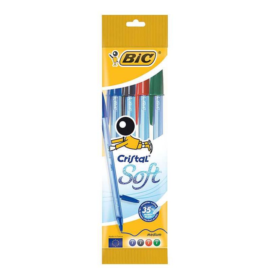 Papeler A Bic | Bol Grafo 4 Unidades Bic Cristal Soft