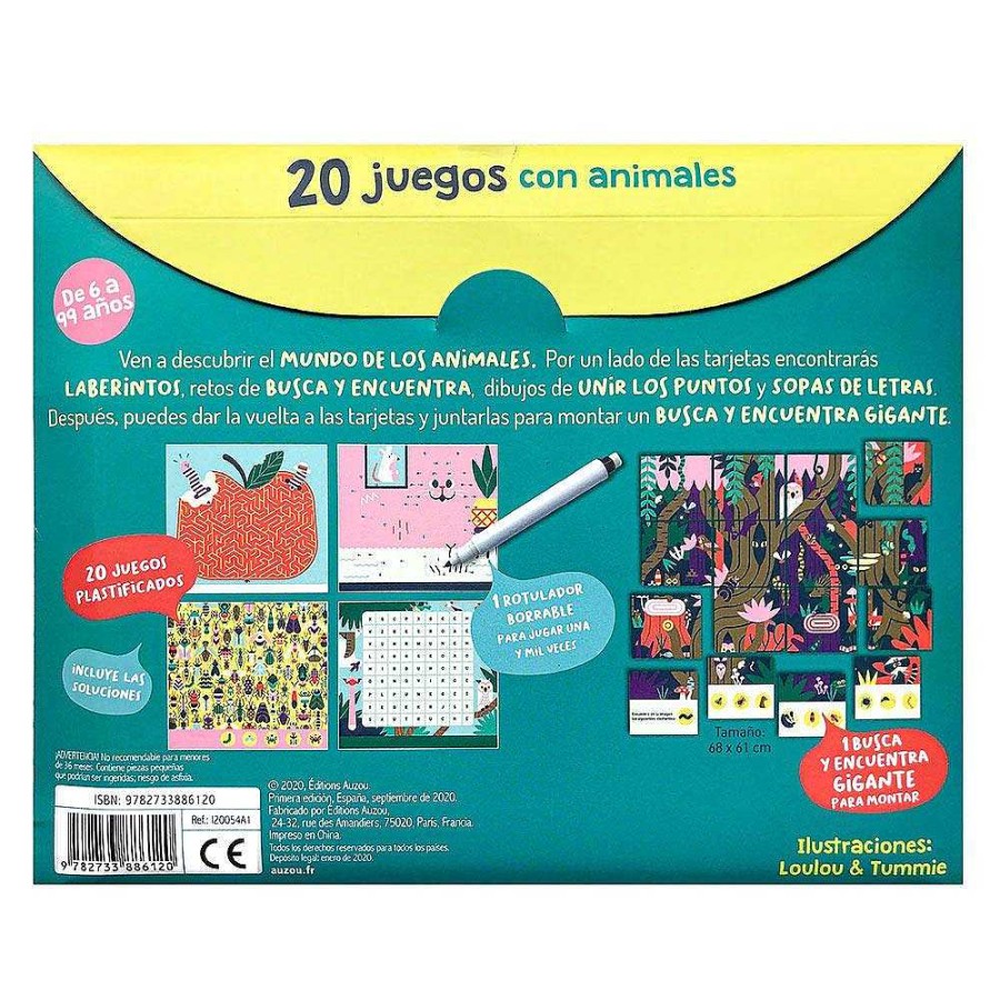 Juguetes Auzou Creatif | 20 Tarjetas Juegos De Animales