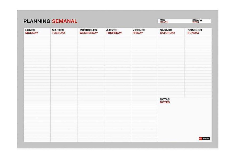 Papeler A Miquel rius | Planning Sobremesa A4 Basic 56 Hojas