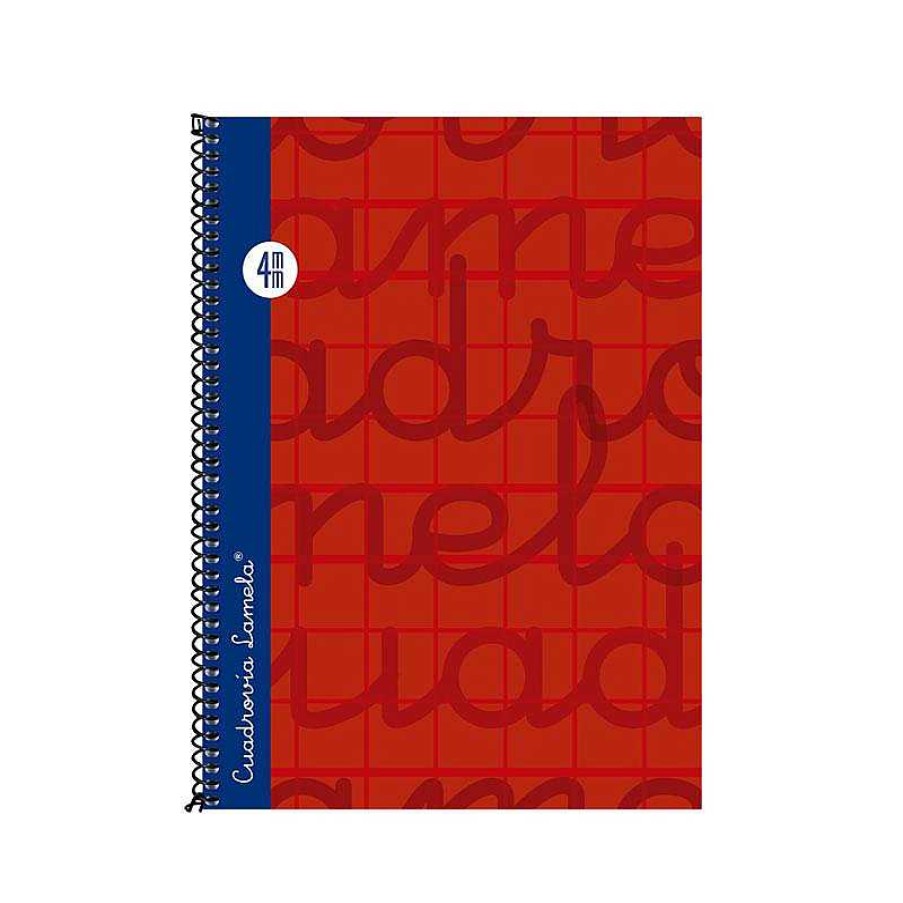 Papeler A Lamela Cuadernos Lamela | Bloc Cuadrov A Lamela Cuarto 4Mm. 80 Hojas Rojo