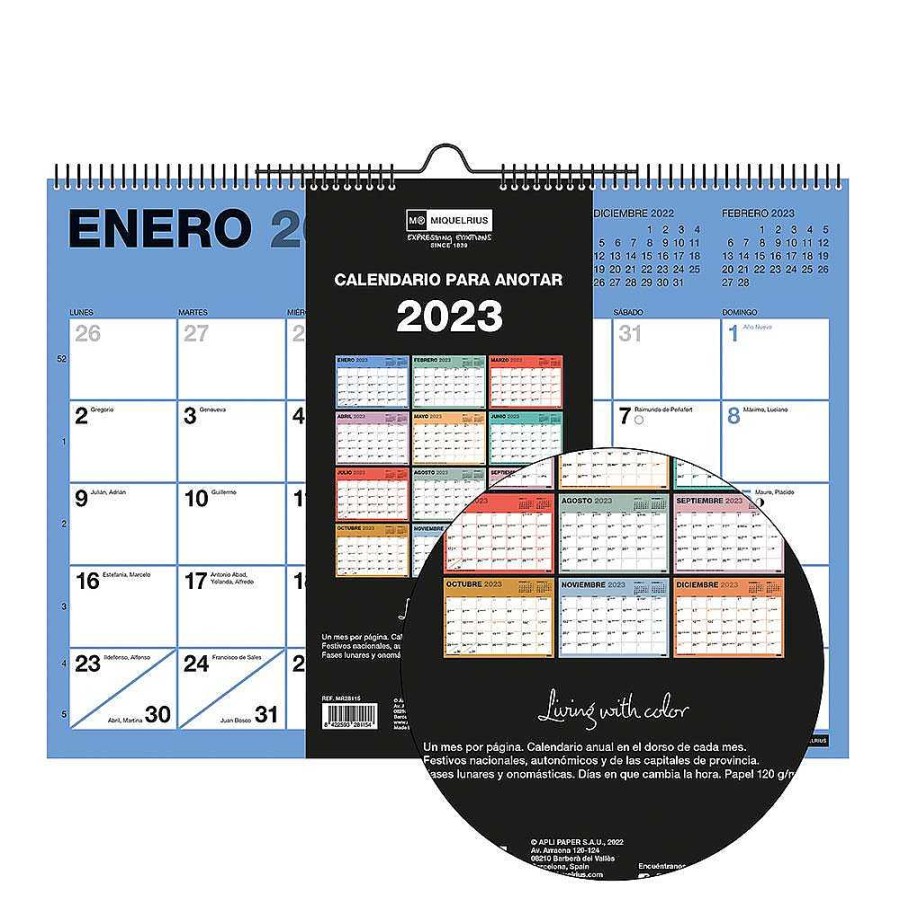 Papeler A Miquel rius | Calendario Pared Escribir A4 Chromat 2023