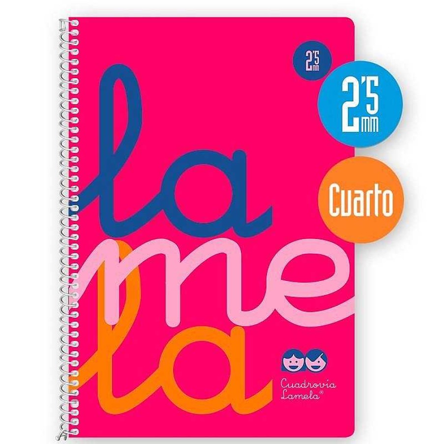 Papeler A Lamela Cuadernos Lamela | Bloc Cuadrov A Lamela 2,5Mm. 80 Hojas Fl Or Rosa