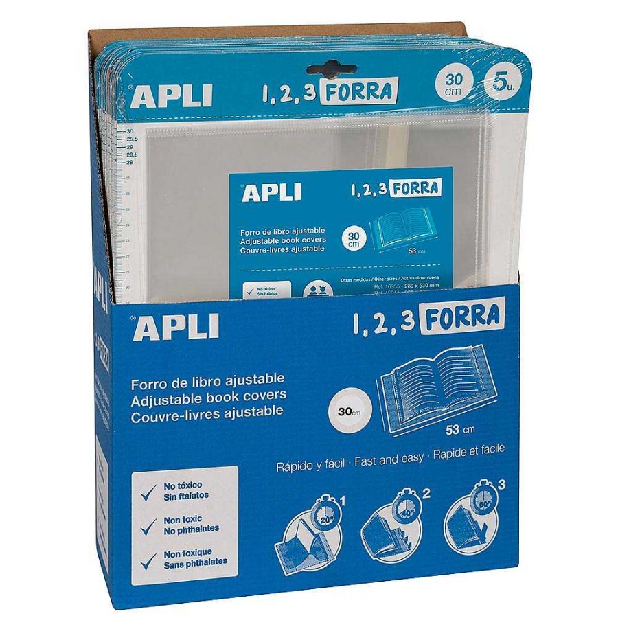 Papeler A Apli | Forro Libros Funda 30Cm X53Cm 5 Uds. Pp Bl Ster