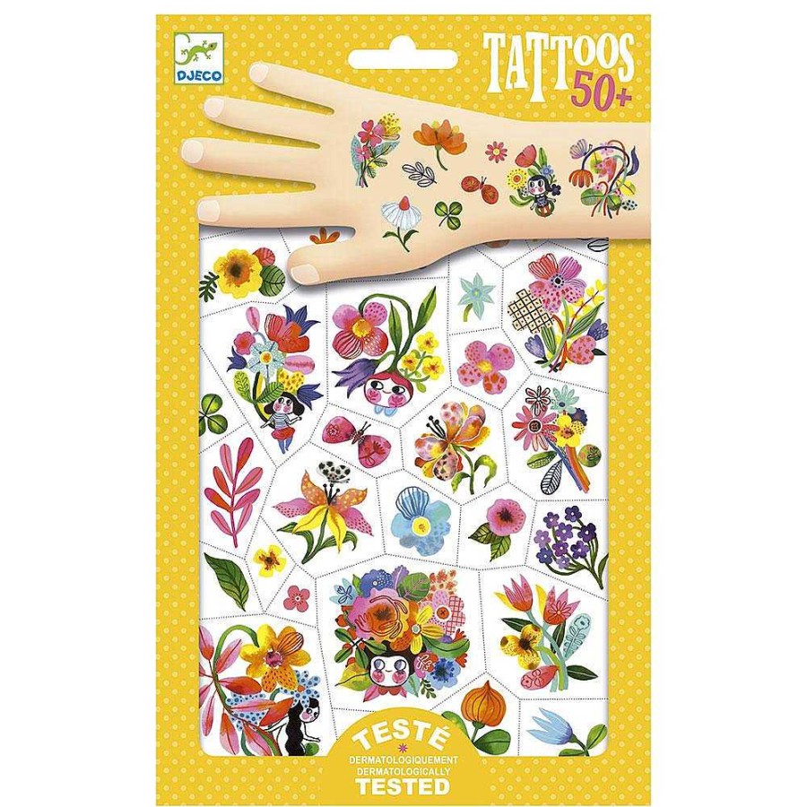 Juguetes Djeco | Tatuajes Flores Acuarela Set 2 Hojas