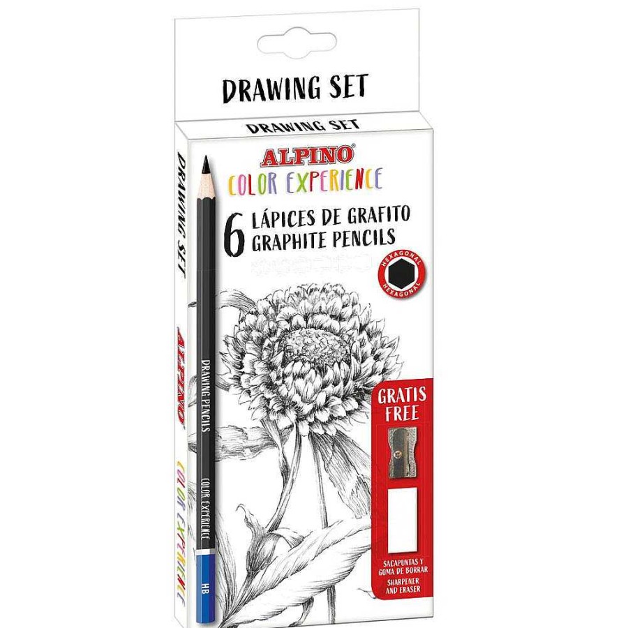 Papeler A Alpino | Set L Piz Grafito Alpino Color Experience 6 Uds Graduaci N Surtida Con Goma Y Afilal Piz