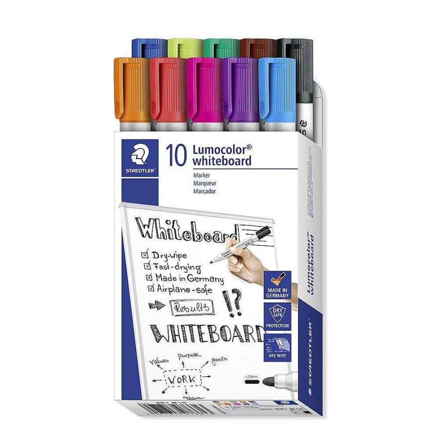 Papeler A Staedtler | Rotulador Pizarra Blanca 10 Colores Lumocolor