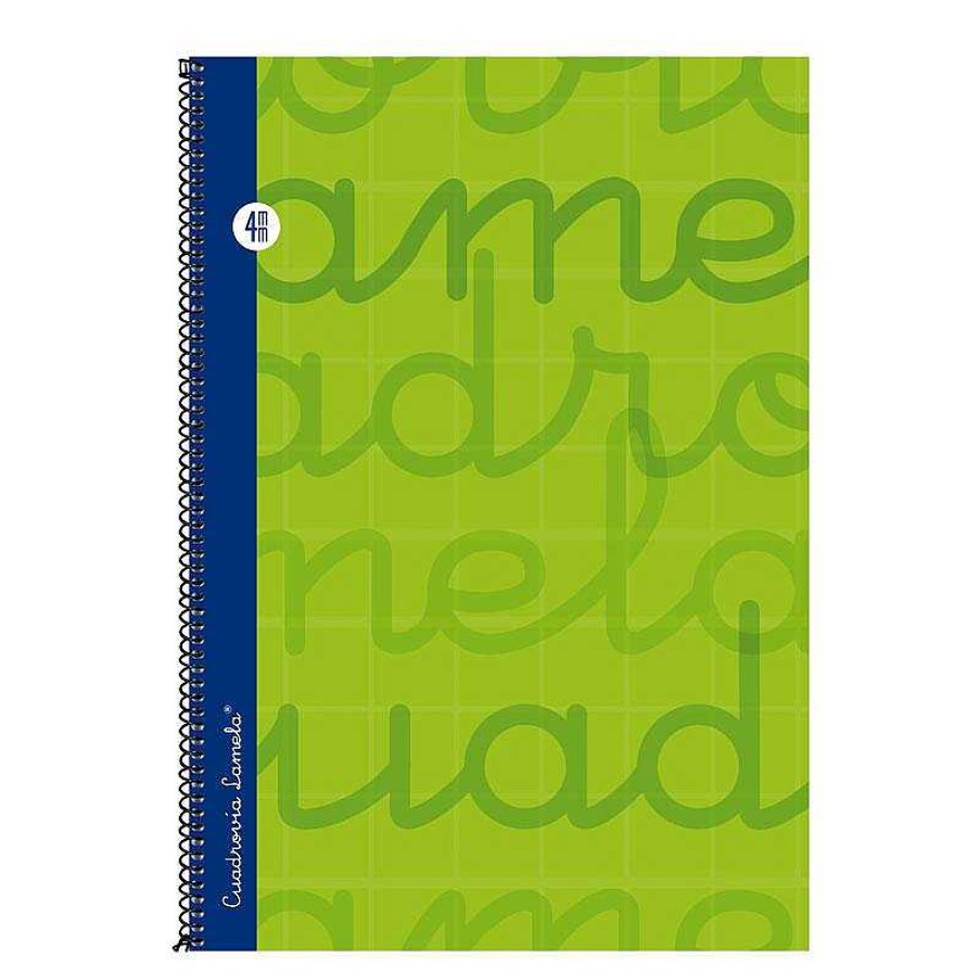 Papeler A Lamela Cuadernos Lamela | Bloc Cuadrov A Lamela Folio 4Mm. 80 Hojas Verde Tapa Dura