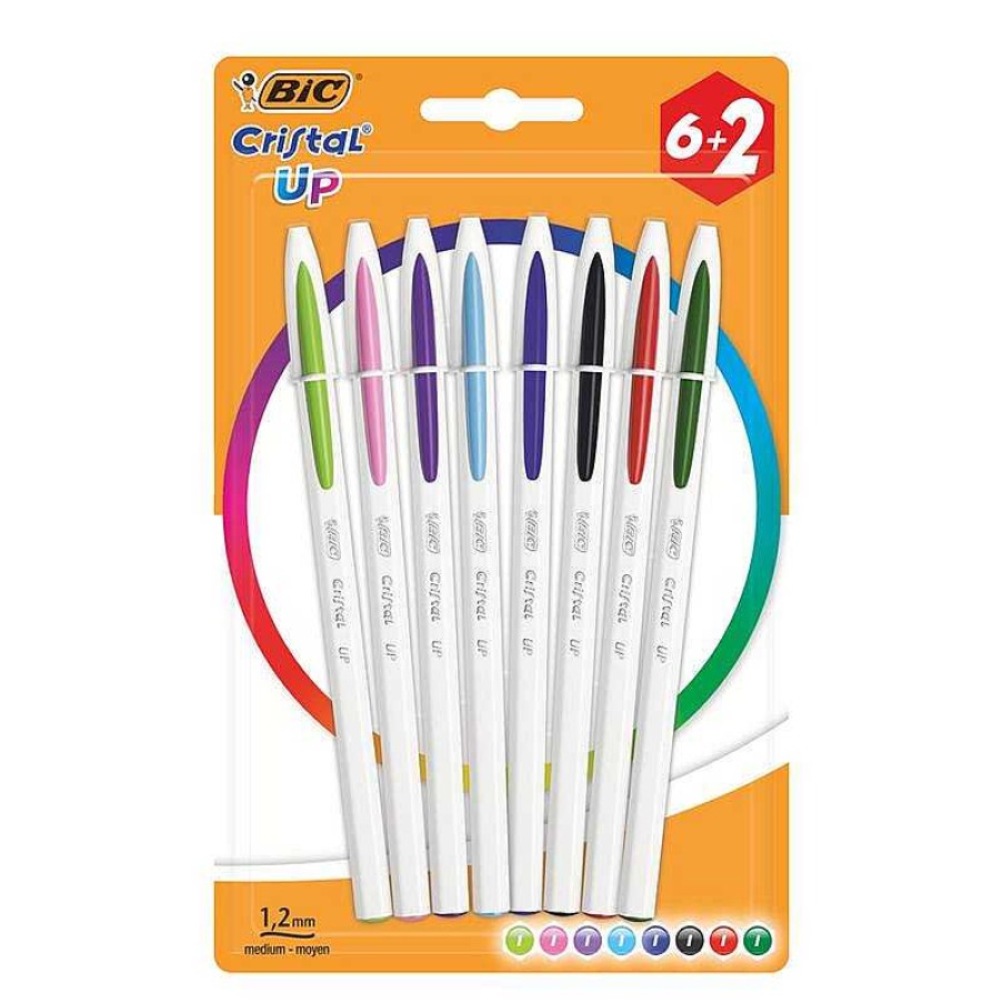 Papeler A Bic | Bol Grafo Bic Cristal Up Bl Ster 6 Colores 2 Gratis