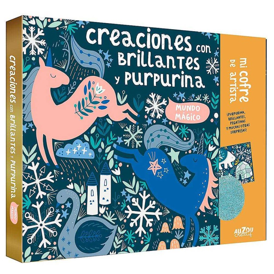 Juguetes Auzou Creatif Crea E Imagina | Mi Cofre De Artista: Creaciones Con Brillantes Y Purpurina