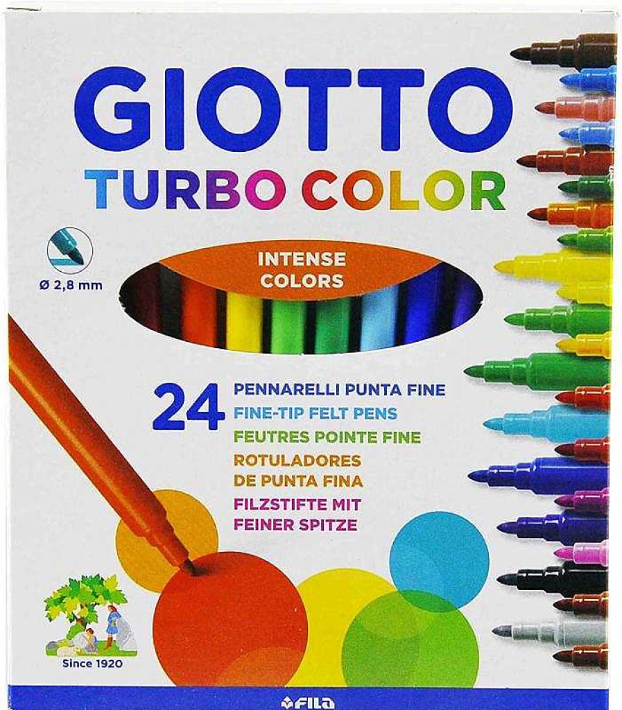 Papeler A Fila | Rotulador 24 Colores Turbo Color Giotto