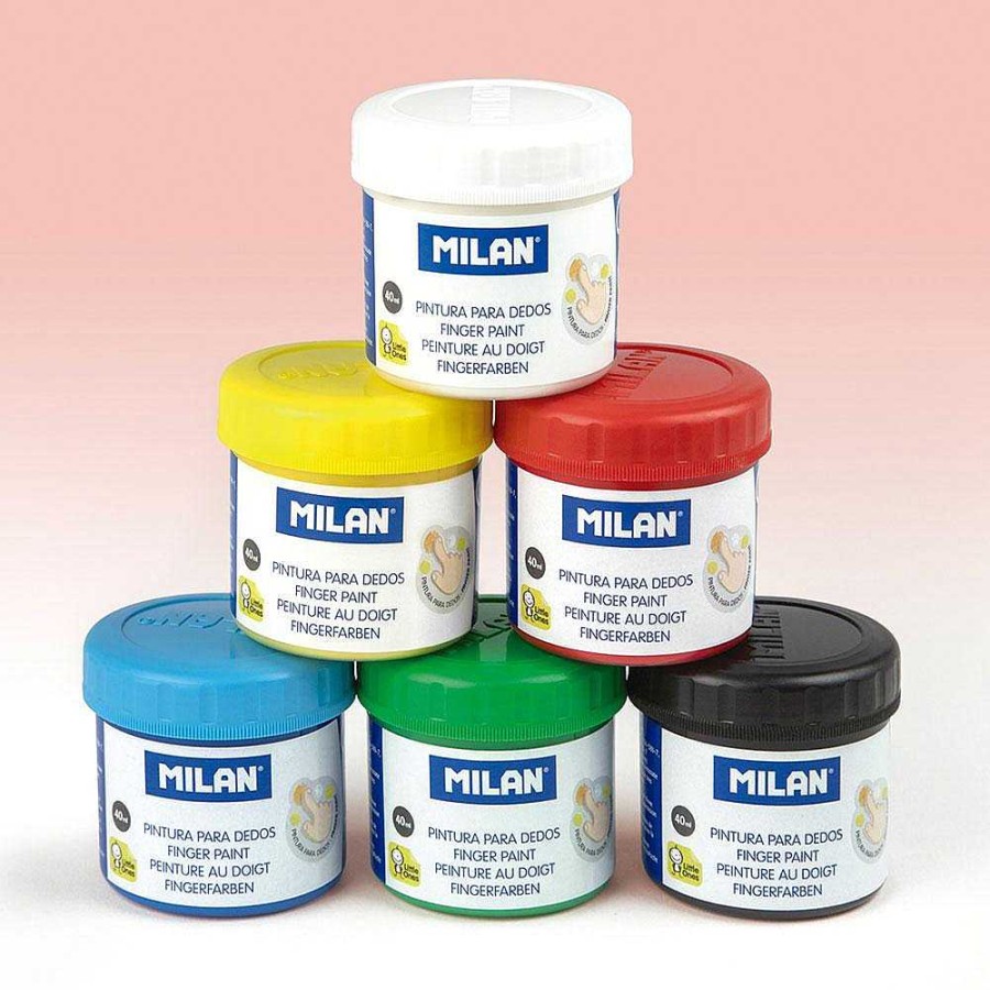 Papeler A Milan Pinturas Y Accesorios | Pintura De Dedos 6 Colores 40Ml. Milan