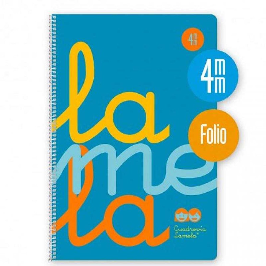 Papeler A Lamela Cuadernos Lamela | Bloc Cuadrov A Lamela Folio 4Mm. 80 Hojas Azul Fl Or