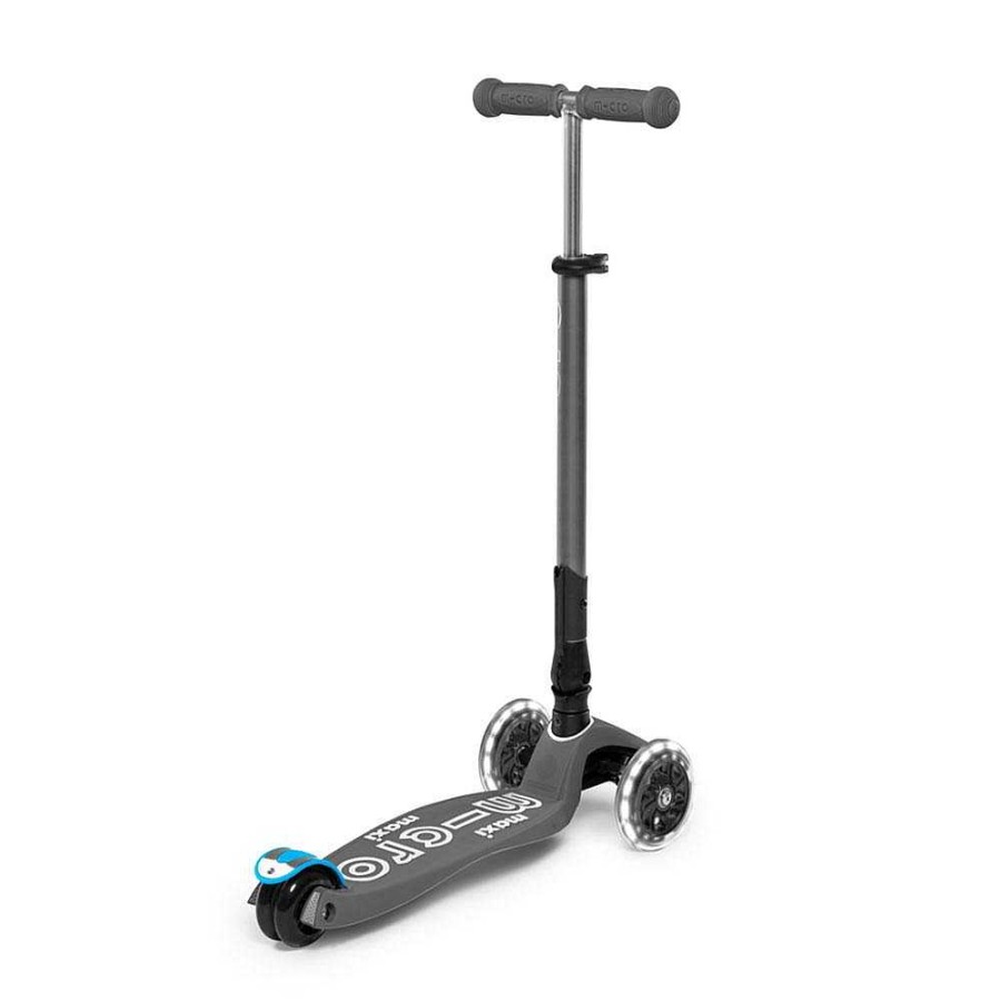 Juguetes Micro Patinetes Y Bicicletas | Patinete Maxi Micro Deluxe Plegable Led Gris Vulcano