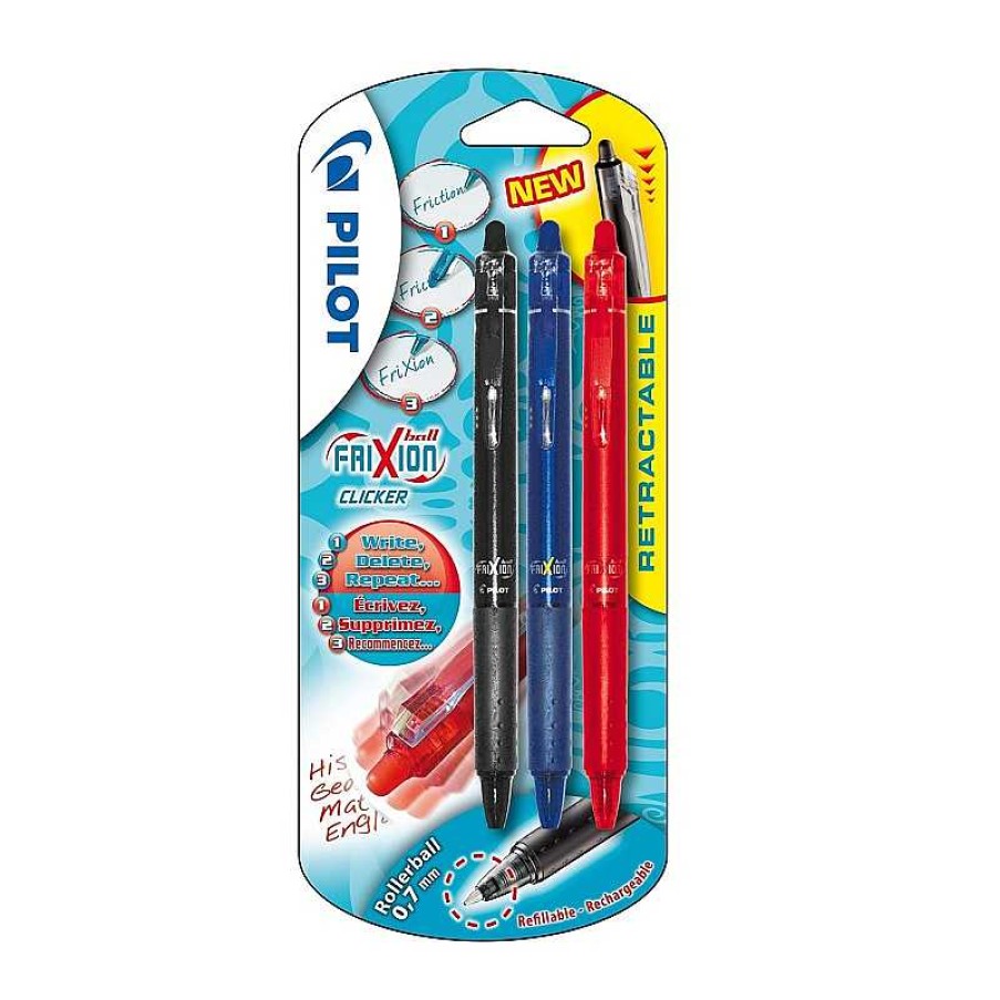 Papeler A Pilot | Bol Grafo Frixion Clicker Negro/Azul/Rojo