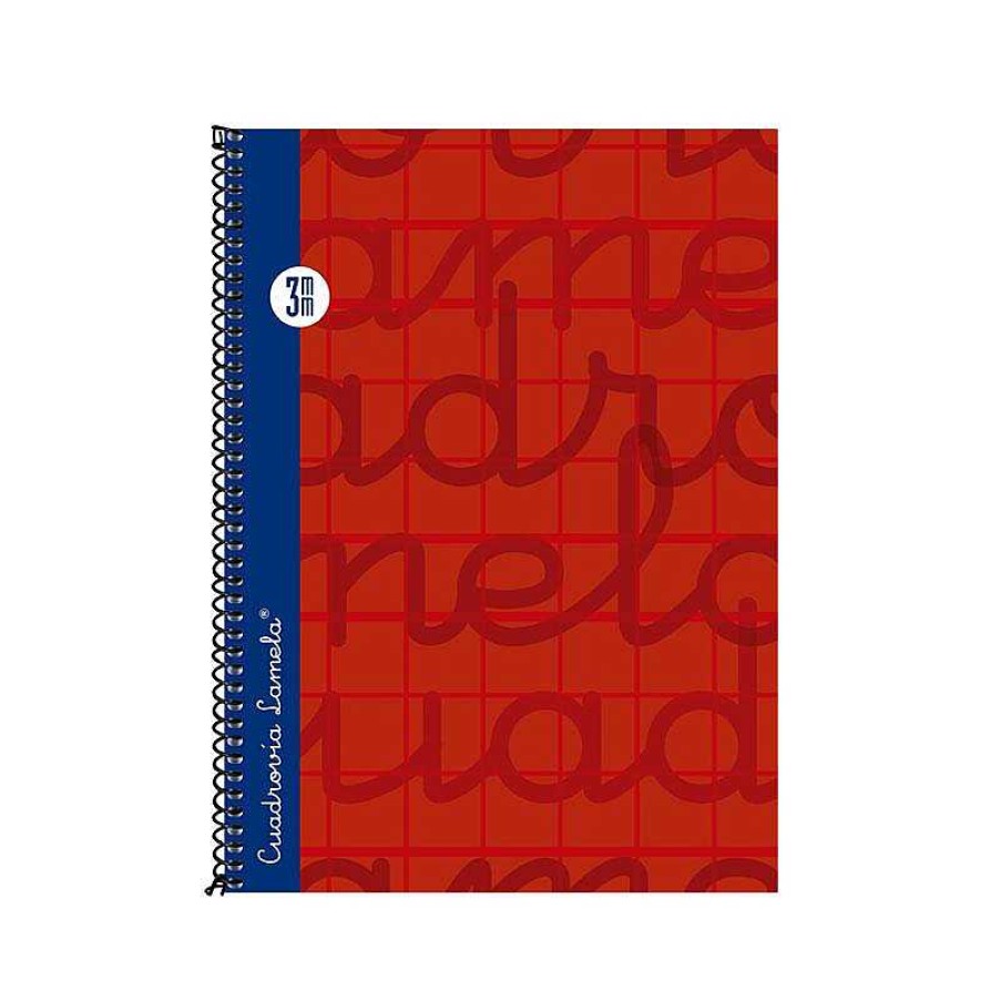 Papeler A Lamela Cuadernos Lamela | Bloc Cuadrov A Lamela Cuarto 3Mm. 80 Hojas Rojo