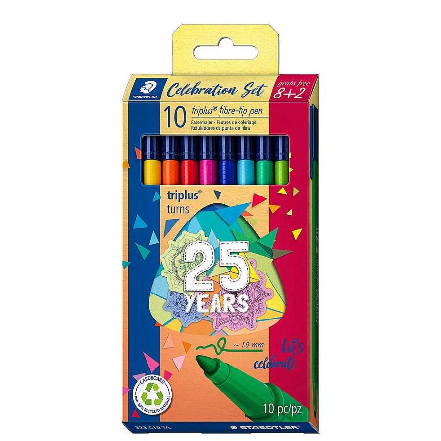 Papeler A Staedtler | Rotulador Triangular 10 Colores Staedtler 25 Aniversario