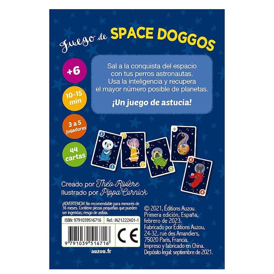 Juguetes Auzou Juegos De Cartas | Juego De Cartas Perros Espaciales