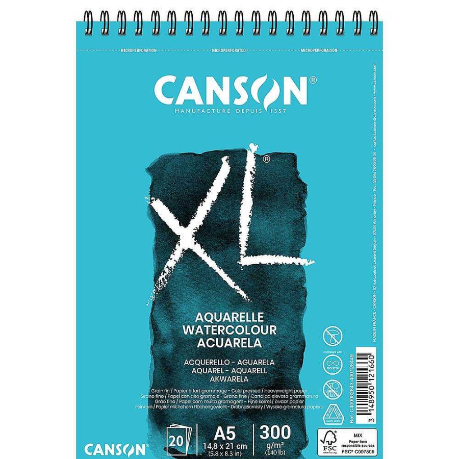 Papeler A Canson | Bloc Dibujo A5 20 Hojas 300Gr. Canson Xl Aquarelle