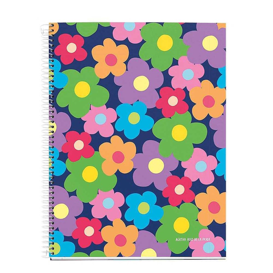 Papeler A Miquel rius Cuadernos Escolares | Bloc A4 Cuadro 5Mm. 120 Hojas Microperforado Flower Agatha Ru Z De La Prada